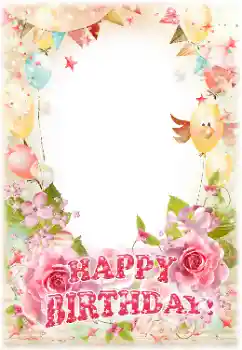 Η επιγραφή στην κορνίζα: Χαρούμενα γενέθλια!