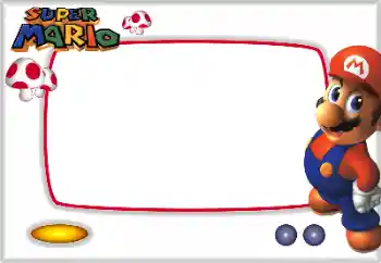 Η επιγραφή στην κορνίζα: Super Mario
