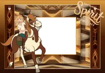 Η επιγραφή στην κορνίζα: Spirit riding free