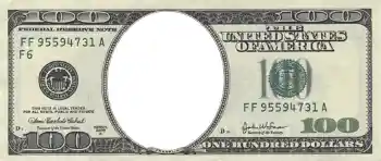 Η επιγραφή στην κορνίζα: 100 долларов