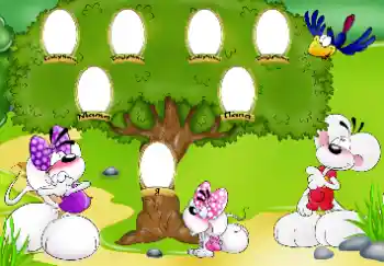 Η επιγραφή στην κορνίζα: I am. Father. Mother. Grandmother. Grandfather.