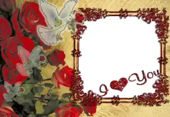 Η επιγραφή στην κορνίζα: I love you!