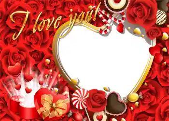 Η επιγραφή στην κορνίζα: I love you!