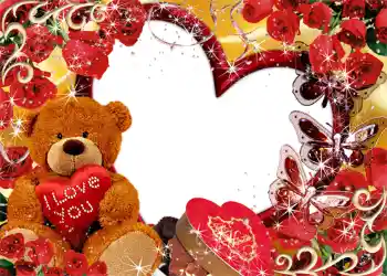 Η επιγραφή στην κορνίζα: I love you!