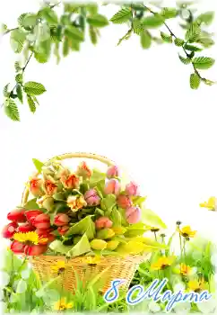 Εφέ φωτογραφιών στην κατηγορία Κάρτες για την γιορτή 8 Μαρτίου № 180840. Η επιγραφή στην κορνίζα: 8η Μαρτίου