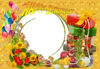 Η επιγραφή στην κορνίζα: Χαρούμενα γενέθλια!