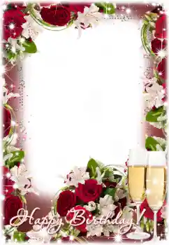 Η επιγραφή στην κορνίζα: Χαρούμενα γενέθλια!