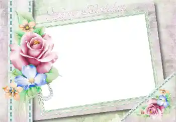 Η επιγραφή στην κορνίζα: Χαρούμενα γενέθλια! Η επιγραφή στην κορνίζα: Χαρούμενα γενέθλια!