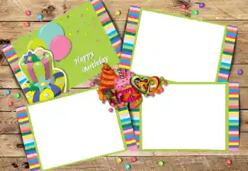 Εφέ φωτογραφιών στην κατηγορία Κάρτες γενεθλίων № 205764. Η επιγραφή στην κορνίζα: Happy Birthday!