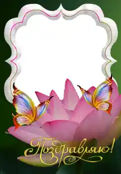 Η επιγραφή στην κορνίζα: Поздравляю! 