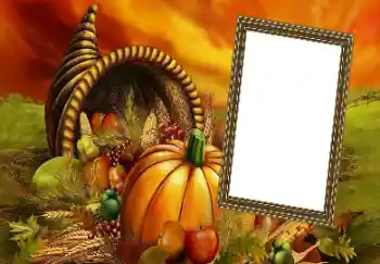 Η επιγραφή στην κορνίζα: Happy Thanksgiving