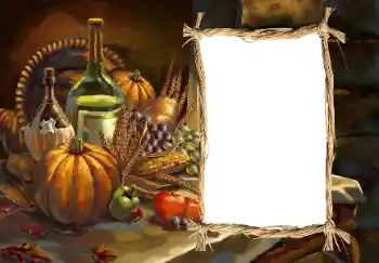 Η επιγραφή στην κορνίζα: Happy Thanksgiving