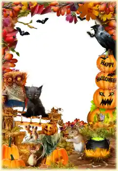 Η επιγραφή στην κορνίζα: Happy Halloween